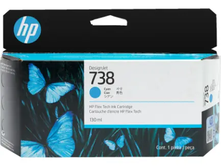 Картридж HP Ink Cartridge 738 (cyan), 130 мл 