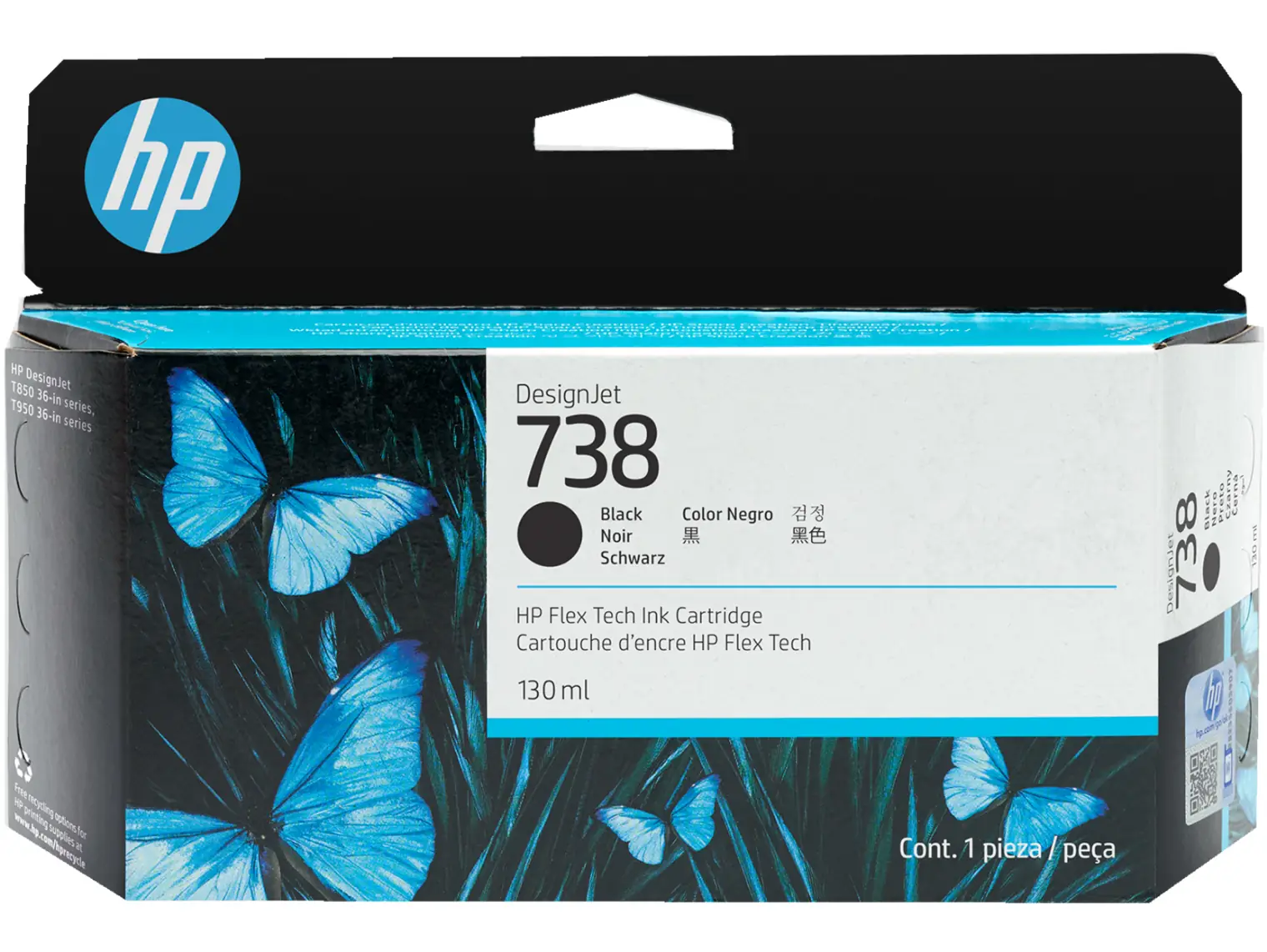 Картридж HP Ink Cartridge 738 (black), 130 мл 