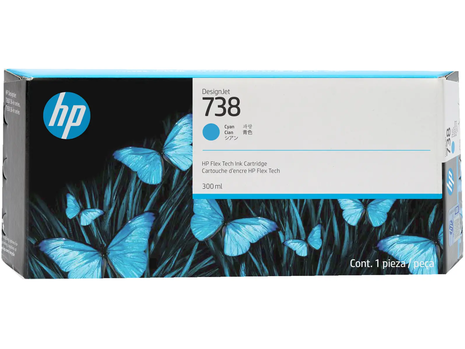 Картридж HP Ink Cartridge 738 (cyan), 300 мл 